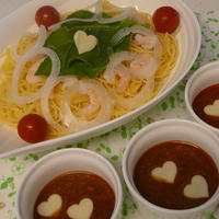 モッツァレラチーズ入りピリ辛ミートDEつけパスタ