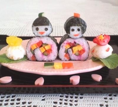 巻き寿司でお雛様 ♡ 簡単かわいいおひな祭り