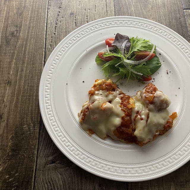 鶏むね肉のトマトチーズ焼き