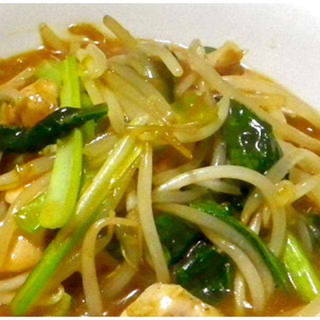 鶏と小松菜の炒め物でリハビリ