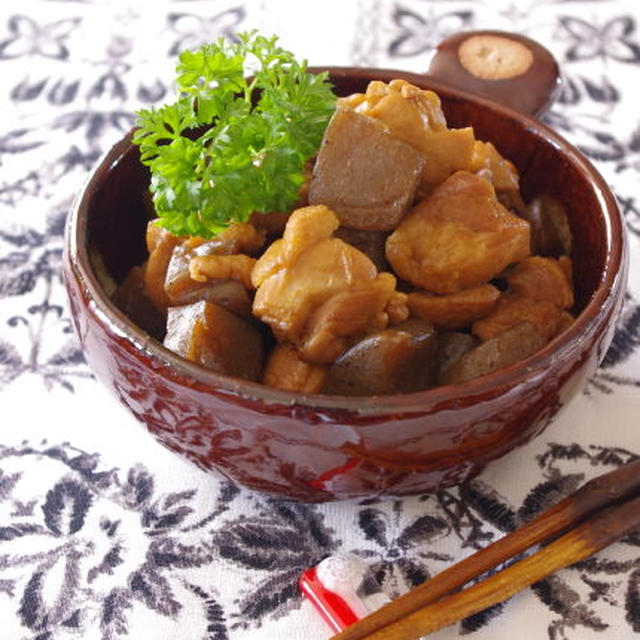 鶏肉とこんにゃくの味噌炒め