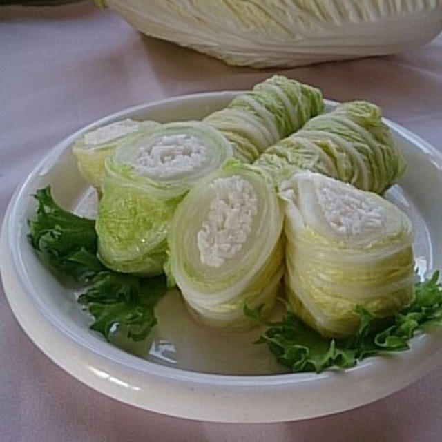 白菜の山芋巻き