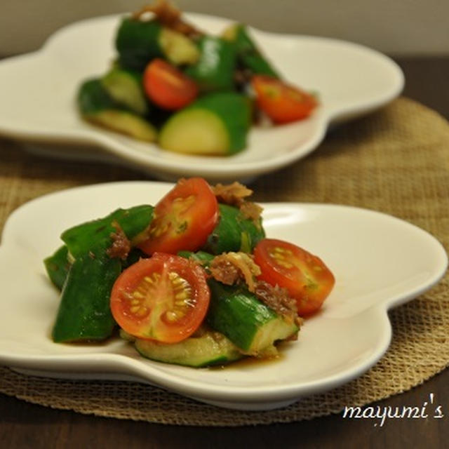 夏野菜たっぷり節約献立～夏野菜と鶏肉の南蛮漬。ズッキーニのソテー。夏野菜のおかかあえ。～