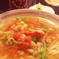 チンジャオロース丼&スープ