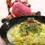 新玉ねぎと春キャベツの溶けるチーズとじ