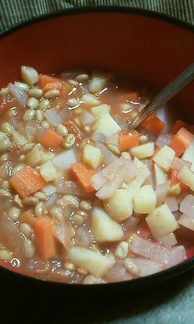 根菜と納豆のトマトスープ