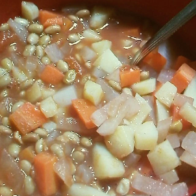 根菜と納豆のトマトスープ