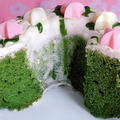 ひな祭りのお菓子作りを一緒に！　その２．のホットケーキミックス粉と抹茶のケーキ by kamokoさん