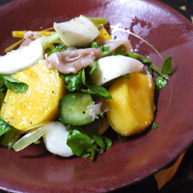 柿とカブで秋サラダ By ナナさん レシピブログ 料理ブログのレシピ満載