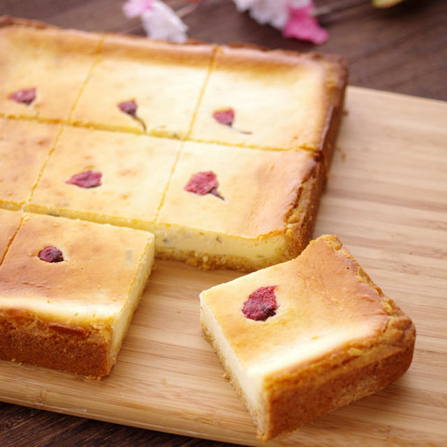 ホットケーキミックスで簡単＆本格♪桜のチーズケーキ