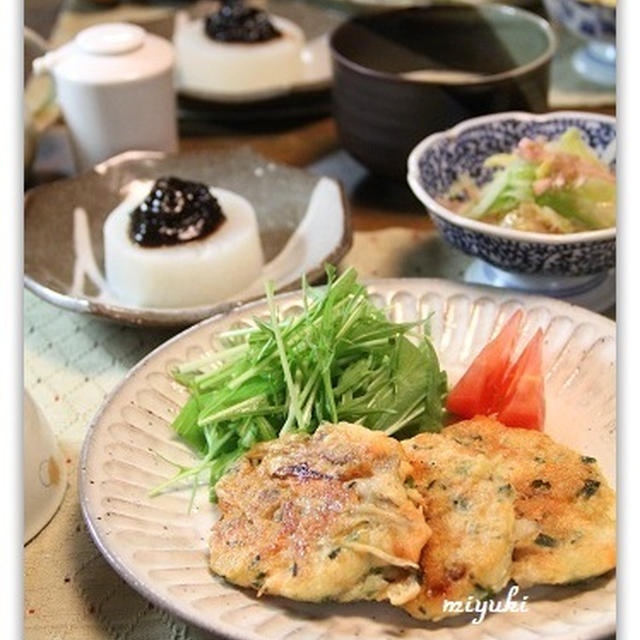 山の芋のサーモンおやき　ふろふき大根