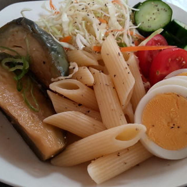 茄子のお浸しでサラダパスタ🥗