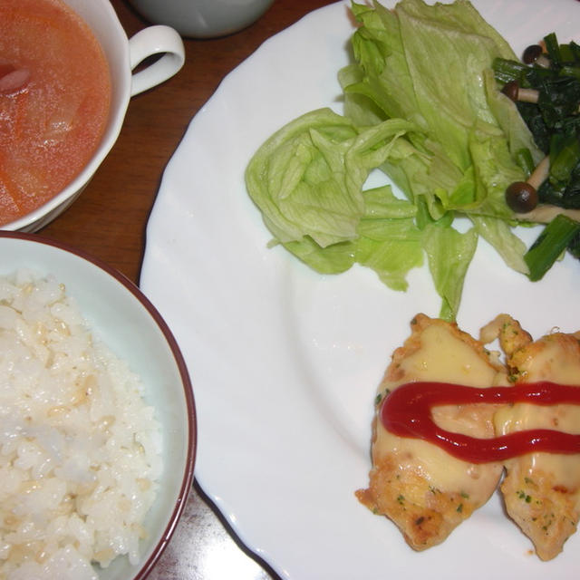 チキンピカタ＆薄力粉でりんごパン