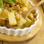 簡単おつまみ☆ポテトとひよこ豆のガーリックバジルオーブン焼き