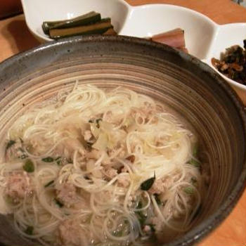 餃子の具が余ったら★フォー風にゅうめん