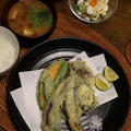 お魚と季節の野菜の天ぷら。