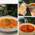 リメイクご飯は手抜き満載・・ミートボールトマト煮込みでリゾットとスープ