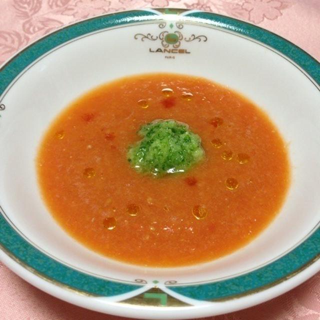 タバスコ風味☆トマト&パプリカの冷製スープ