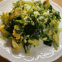 わかめと豆苗の卵とじ