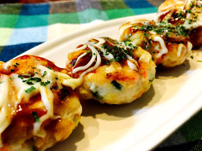 鶏つくねdeお好み焼き風バーグ