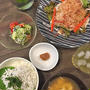 昨日は、釜揚げしらす三昧の夕食でした・・酢の物も釜揚げシラス入りですよ!!