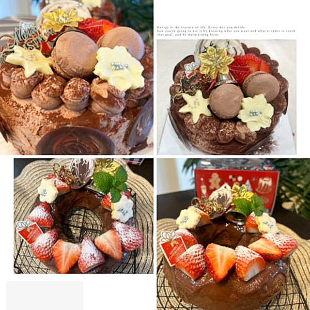 クリスマスケーキレッスンが続いています・・昨日はチョコレートケーキとリングケーキです