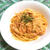 蒸し鶏のトマトクリームパスタ