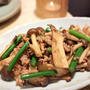 きのこと豚ひき肉の醤油麹炒め他