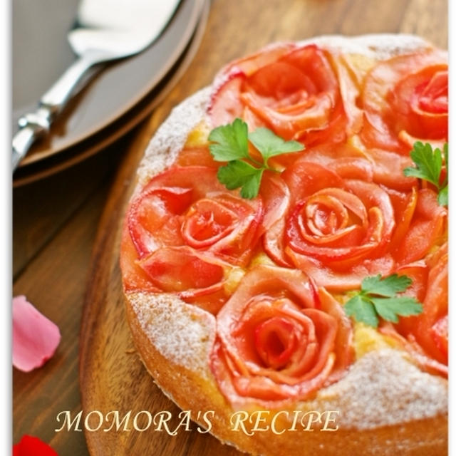 リンゴ1個とホットケーキミックスで簡単お菓子 華やか薔薇りんごケーキ炊飯器でもok 母の日や記念日に By ももら さん レシピブログ 料理ブログのレシピ満載