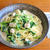 春菊と鶏胸肉の豆乳クリームパスタ
