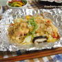 嬉しいお届け物☆と鮭の胡麻味噌チーズのちゃんちゃんホイル焼き・おからサラダ・春菊のサラダ・・