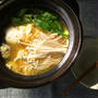 つみれと青梗菜の、胡麻みそ鍋