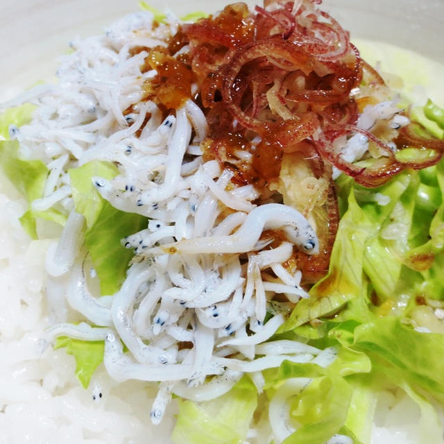 しらすとミョウガの柚子こしょうポン酢丼