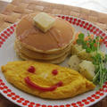 朝食ワンプレート♪ふわもちパンケーキとプレーンオムレツ by ルシッカさん