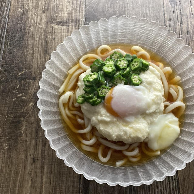 オクラと長芋のネバネバうどん