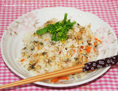 炊飯器de生姜風味のアサリの炊込みご飯