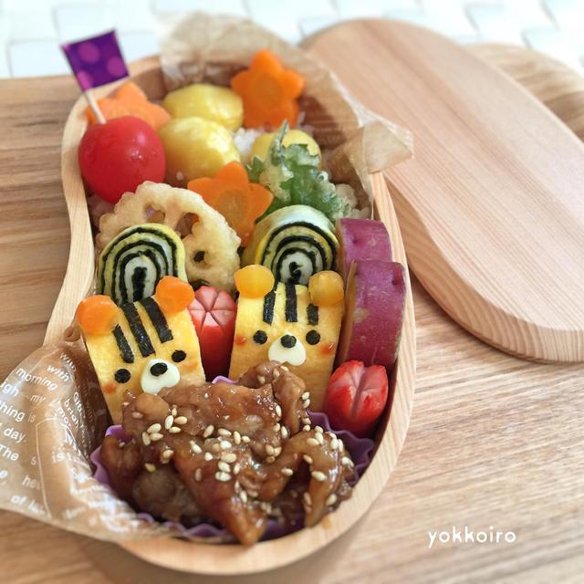 しっぽグルグル♡リスくん弁当♫