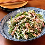 水菜とハムの白和え風サラダ