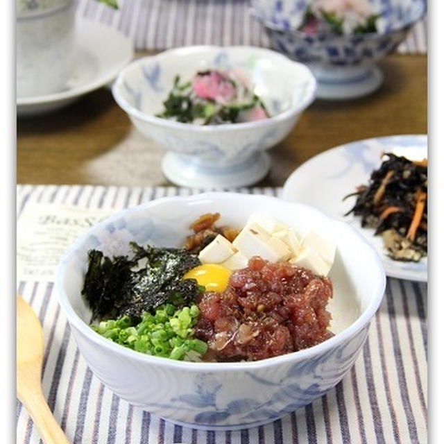 かつおのづけ豆腐丼&赤梅酢で