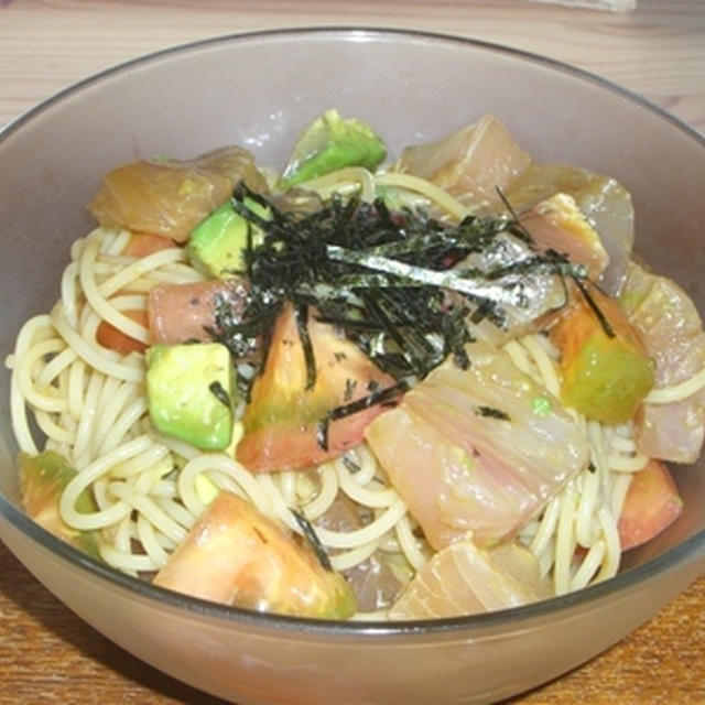 まぐろとアボガドの冷製パスタ