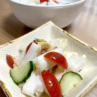 白菜漬けであっさり長芋サラダ