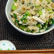 鶏と小松菜の炊き込みご飯。