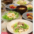 春野菜と豆腐のチャンプルー&あじの梅しそ揚げ by miyukiさん