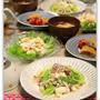春野菜と豆腐のチャンプルー&あじの梅しそ揚げ