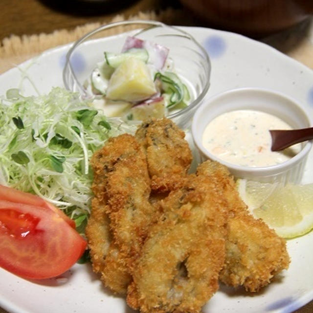 この季節がやってきた～♪ カキフライの晩ごはん。