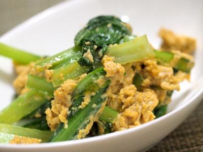 小松菜と卵の簡単ニンニク炒め