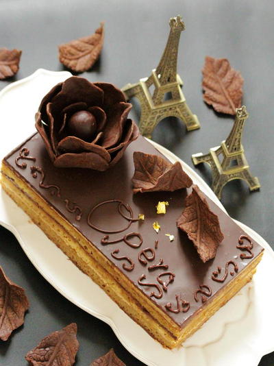 * バレンタイン ♡ オペラ風 チョコレートケーキ♪