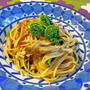 こごみと舞茸のパスタ