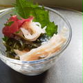 海藻と糸こんにゃくのチーズ明太子ソース by YUKImamaさん