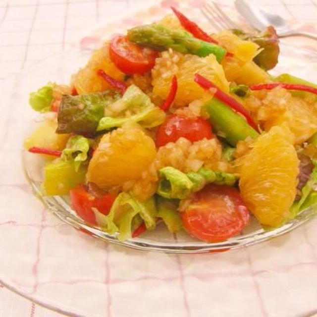 甘夏と春野菜のサラダ